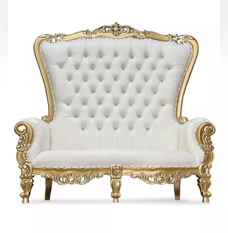 Gold/Ivory Love Seat Throne